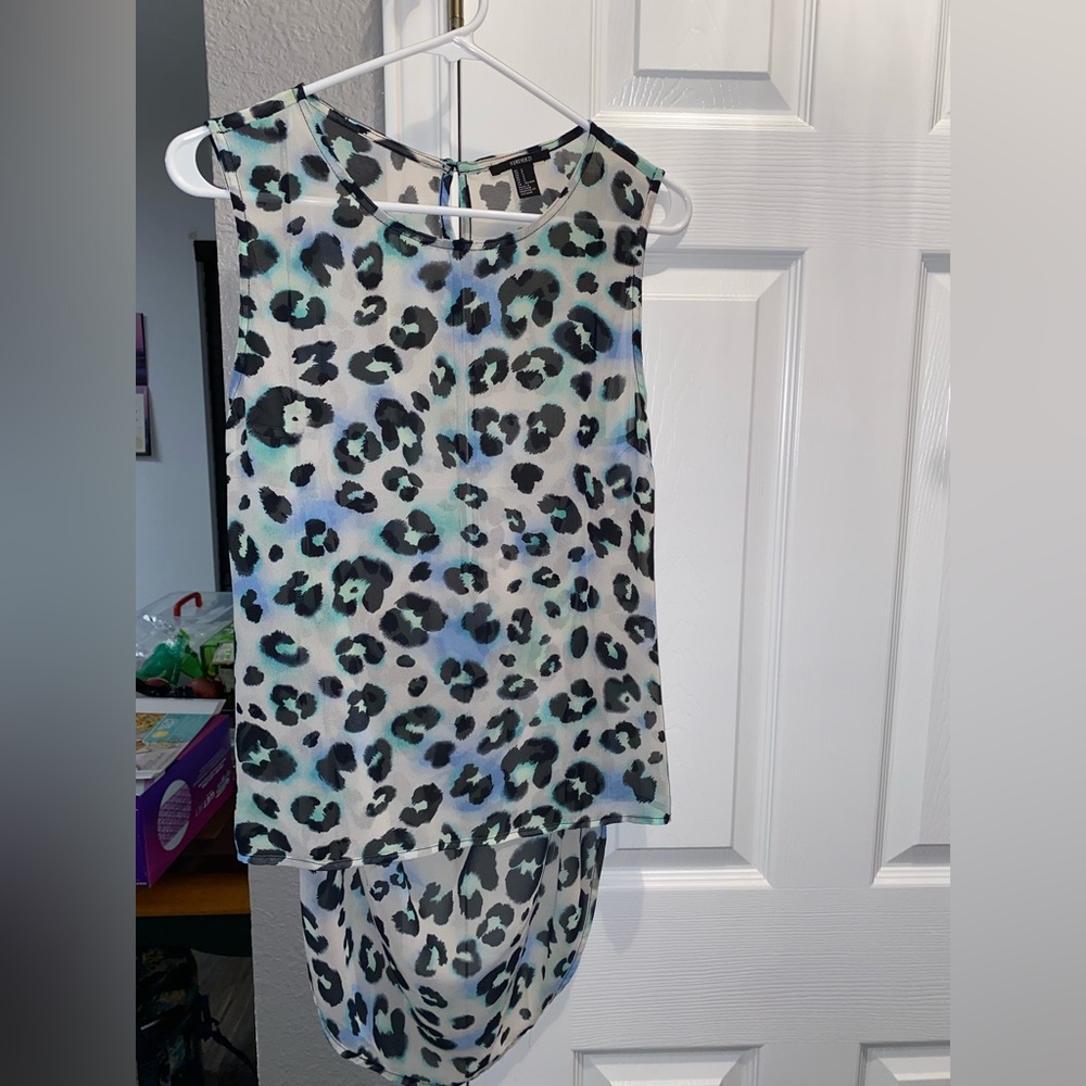 High Low Leopard Tunic Blouse